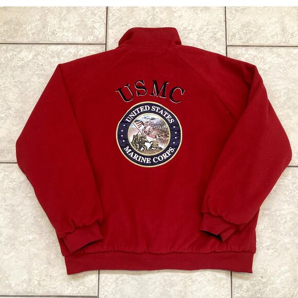 USMC  Marines Jacket Reversible Mens Military Red Fleece Blue Veteran XL - Picture 9 of 12